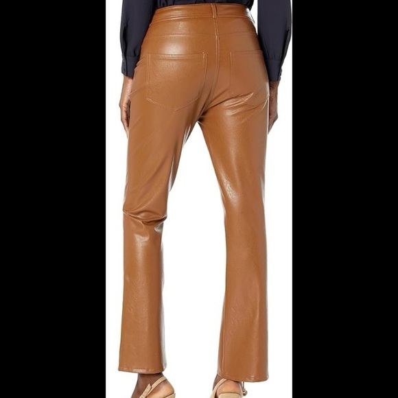 7 for All Mankind camel color faux leather size large straight leg pants‎ nwt - Picture 1 of 9